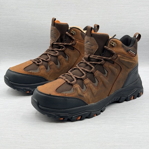 Skechers Other - Skechers Waterproof Hiking Boots Men's 9.5 Brown Leather Outdoor Trail 204910